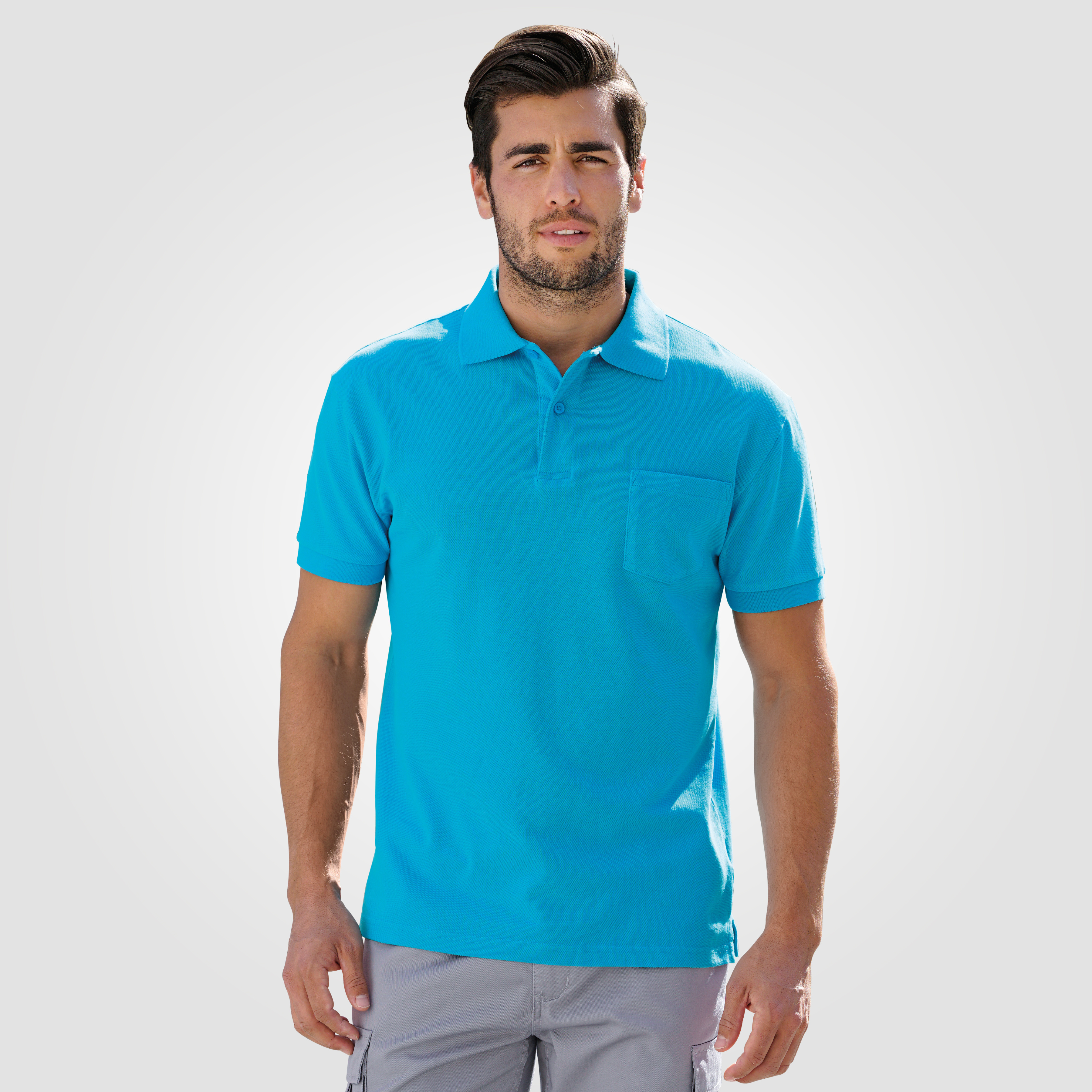 Polo-Piqué-Shirt mit Brusttasche günstig Lehner Versand ⋆