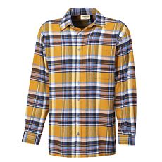 Chemise en flanelle, jaune-bleu à carreaux