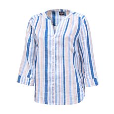 Blouse estivale en lin bleu