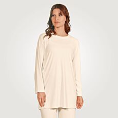 Longshirt mit Rundhalsausschnitt und Rippmuster