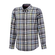 Chemise à carreaux casual en flanelle de la marque Artime gris-vert