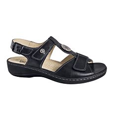 Sandalette Hickersberger en cuir pour dames noir