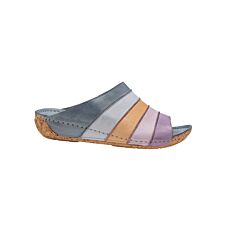 Mule multicolore en cuir Gemini bleu jean