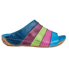 Mule multicolore en cuir Gemini bleu