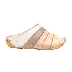 Mule multicolore en cuir Gemini naturel