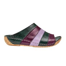 Mule multicolore en cuir Gemini vert sapin