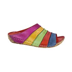 Mule multicolore en cuir Gemini rouge