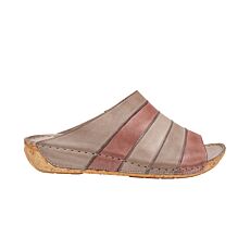 Mule multicolore en cuir Gemini taupe