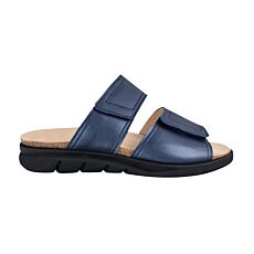 Mule Lienhard en cuir nappa avec fermetures velcro bleu