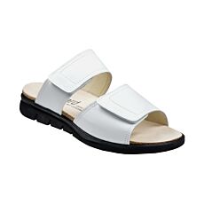 Mule Lienhard en cuir nappa avec fermetures velcro blanc