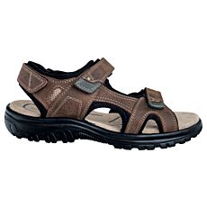 Sandale de trekking en cuir noir unisexe brun