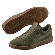 Puma Smash V2 aus Leder Retro-Style Unisex olive-grün