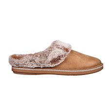 Skechers Hausschuh für Damen aus weichem Mikrofaser Textilmaterial cognac