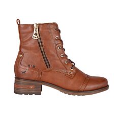 Mustang Schnürstiefelette aus pflegeleichtem Softmaterial cognac