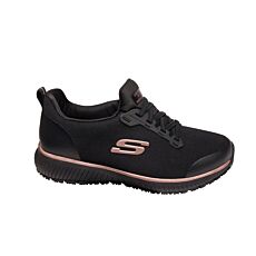 SKECHERS WORK Anti-Rutsch Schlupfschuh Damen schwarz-gold