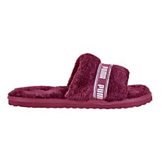 PUMA Slides für Damen aus Kunstpelz bordeaux