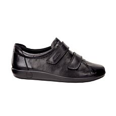 ECCO Damen Klettslipper aus Nappaleder schwarz