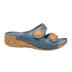 Gemini Pantolette aus Anilinleder jeansblau