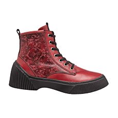 Gemini Stiefelette aus Nappaleder mit Blumenprint für Damen rot