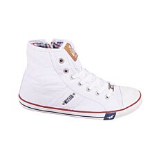 Mustang Mid Cut Sneaker weiss