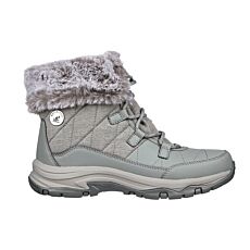 Bottine à lacer dames SKECHERS en cuir velours gris