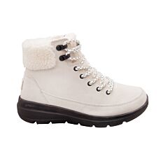 SKECHERS Schnürstiefelette aus Veloursleder weiss