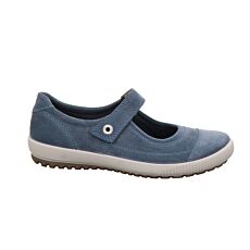 Chaussure Legero Mary Jane pour dames en cuir velours bleu jean