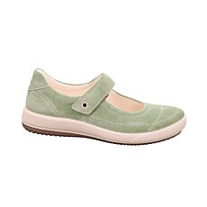 Chaussure Legero Mary Jane pour dames en cuir velours pistache