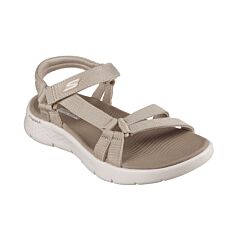 Sandale SKECHERS pour dames en textile souple taupe