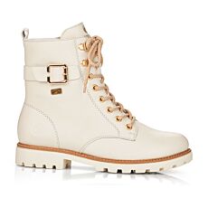 REMONTE Schnürstiefel für Damen aus Glattleder offwhite