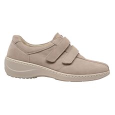 WALDLÄUFER Klettslipper für Damen aus Leder camel