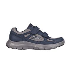 Sneaker SKECHERS hommes en matière souple avec fermeture velcro bleu-gris