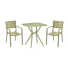 Bistro-Set Orla, aus recyceltem Kunststoff