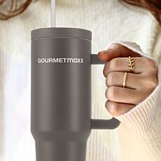 Thermobecher Gourmetmaxx 1,2 Liter, mit Strohhalm