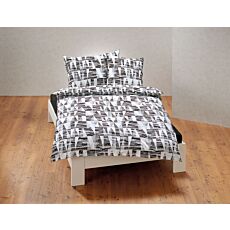 Linge de lit au motif abstrait en noir et blanc