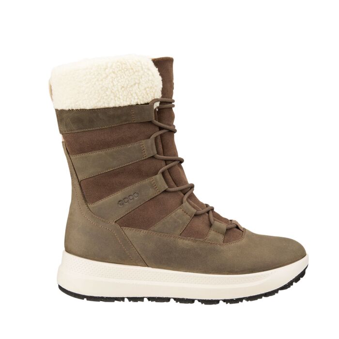 Ecco Damen Winterstiefel aus wasserabweisendem Nubukleder taupe