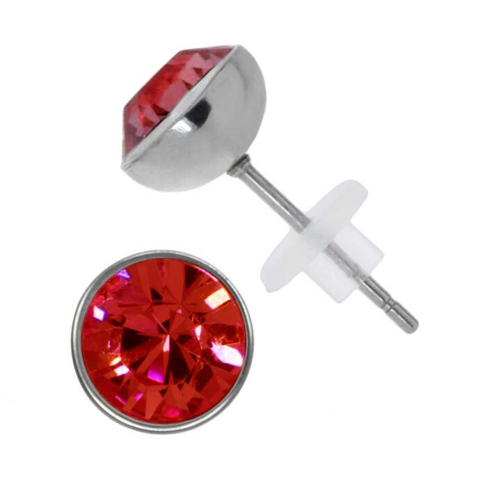 Image of Ohrstecker mit Swarovski-Kristall, 7 mm, rot bei Lehner Versand Schweiz