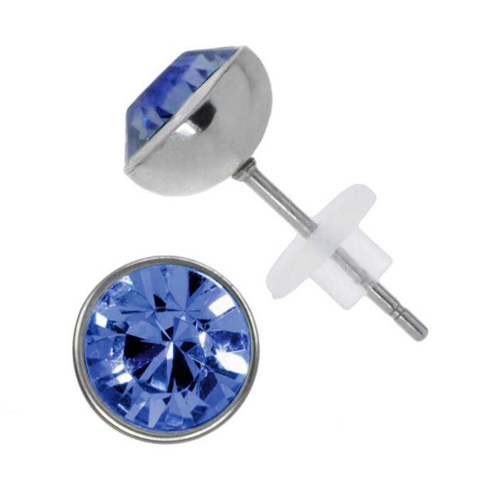 Image of Ohrstecker mit Swarovski-Kristall, 7 mm, blau bei Lehner Versand Schweiz