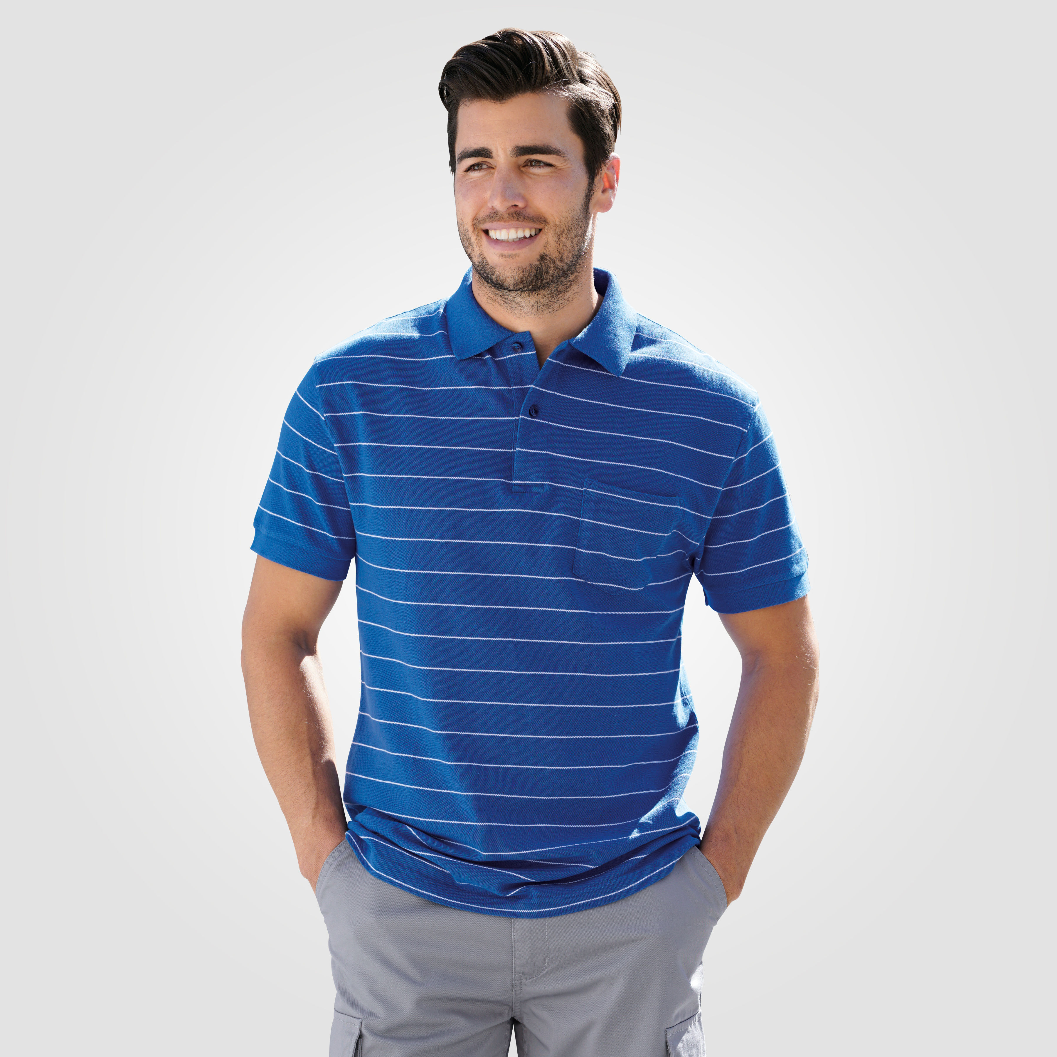 Herren Polo-Piqué-Shirt mit Brusttasche günstig ⋆ Lehner Versand