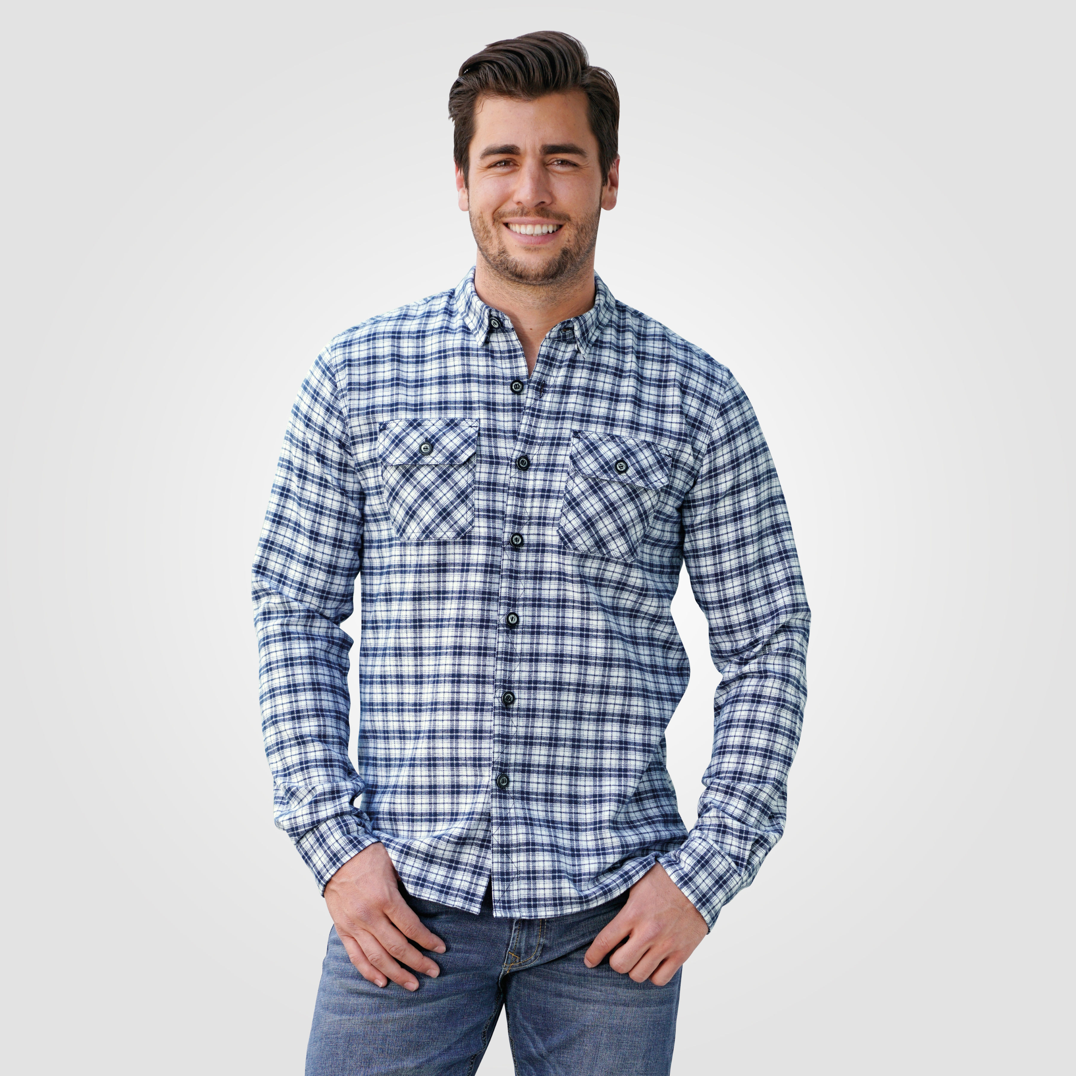 Artime Casual Flanellhemd Herren Marine Gunstig Kaufen Lehner Versand