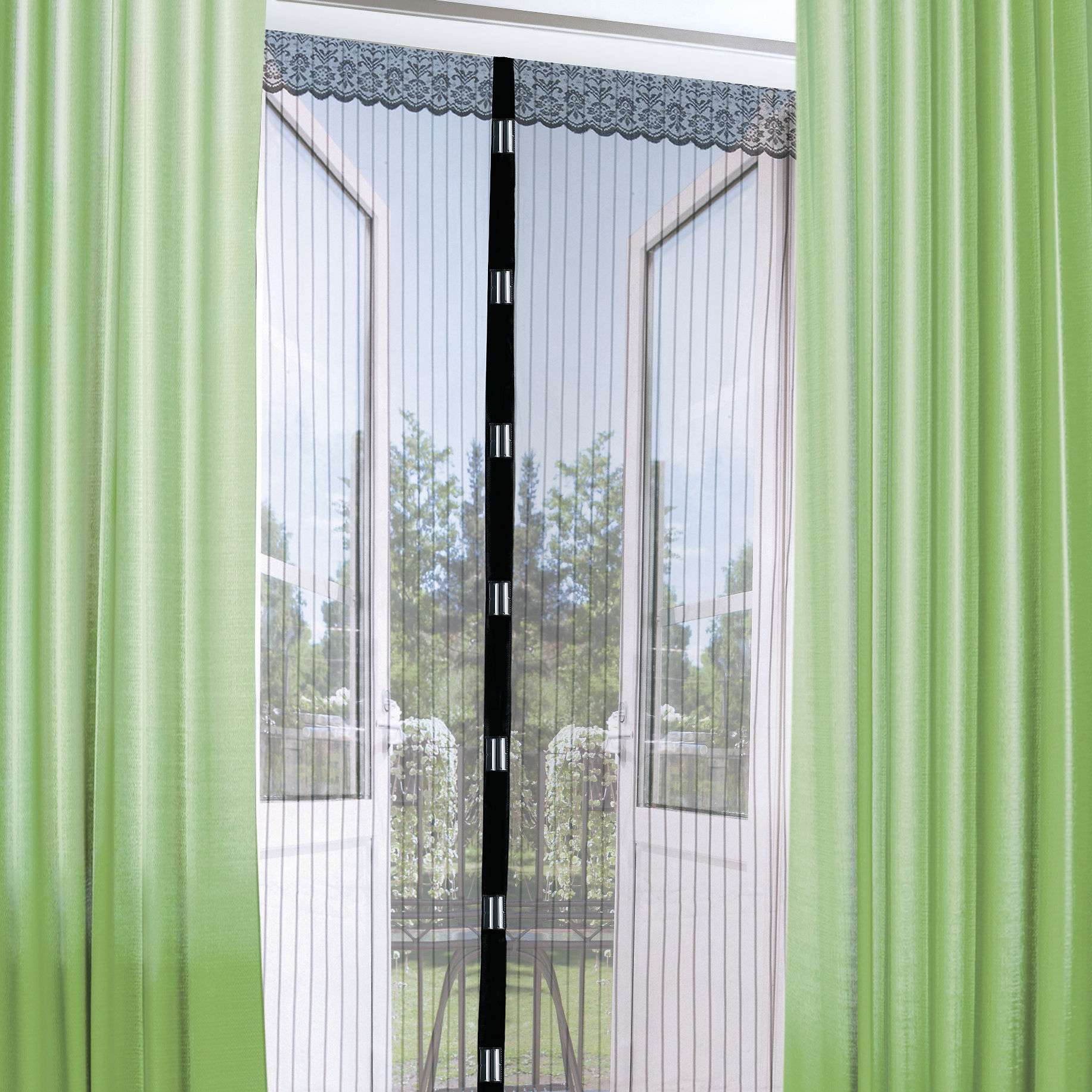 Fenêtre de porte de moustiquaire magnétique, 100x210cm Moustiquaire Rideau  Porte Moustiquaire Fenêtre, Moustiquaire Porte Fenêtre Coulissante Avec  Aimant