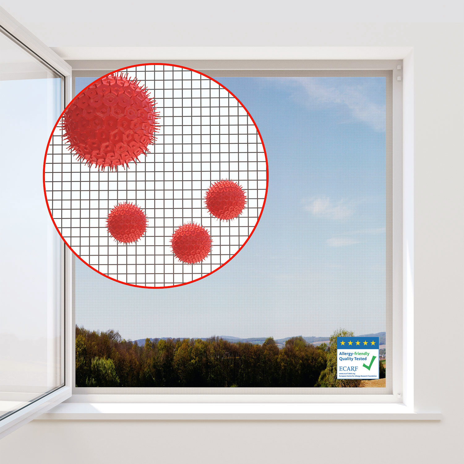Fenster-Fliegengitter mit Pollenschutz 150x130 cm kaufen ⋆ Lehner Versand